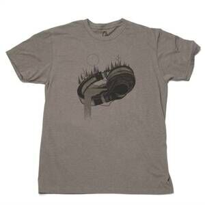 NEW BLACK LANTERN men's headphones & nature t-shirt in grey